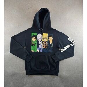 HUNTER X HUNTER Gon Killua Kurapika Leorio Unisex Black Hoodie Jacket Size S Y2K